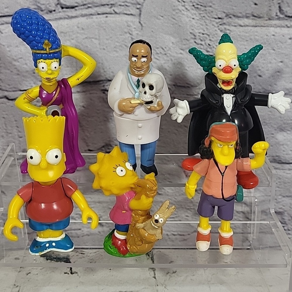 The Simpsons Character Figures Lot Of 6 Bart Lisa Marge Krusty Otto Dr Hibbert